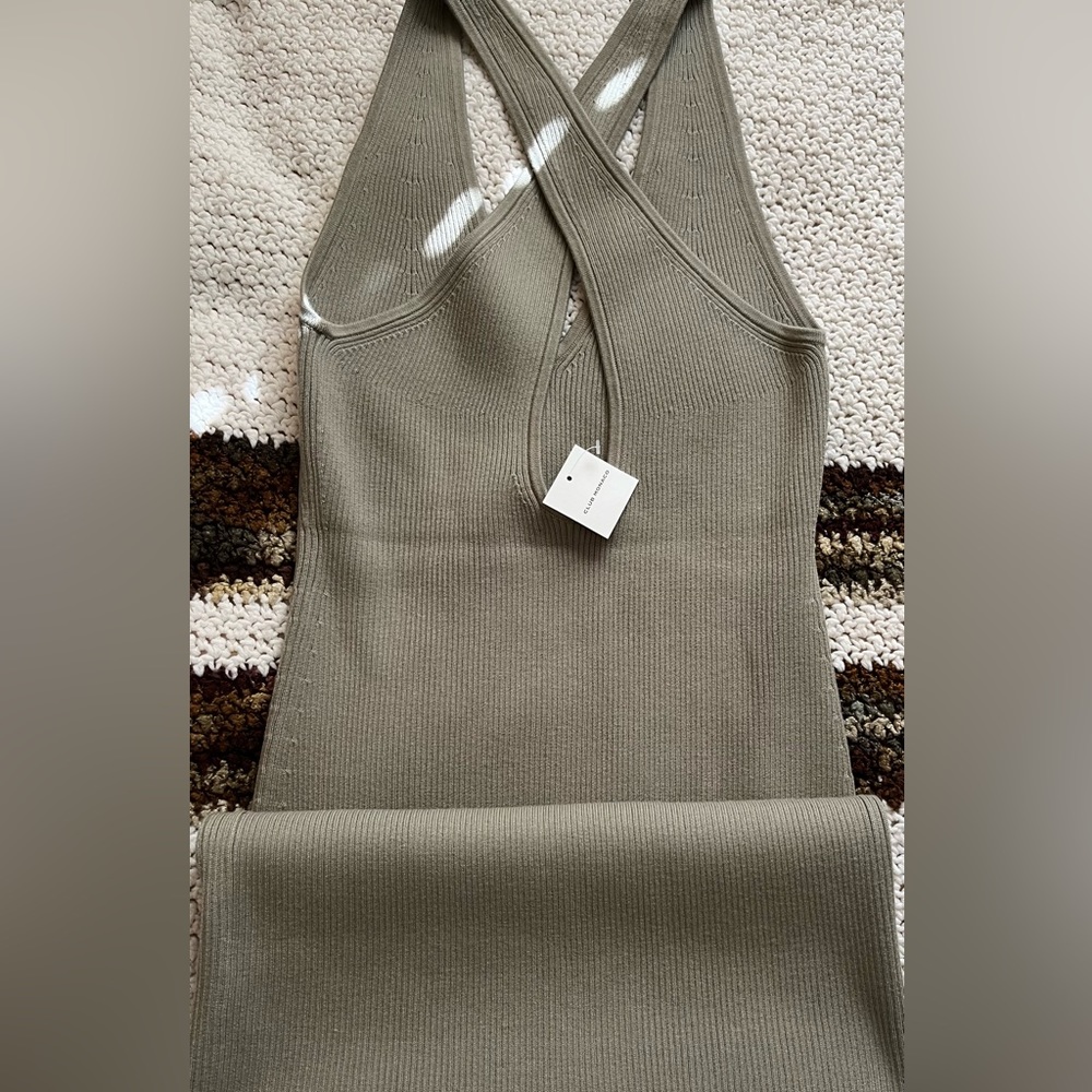Club Monaco Ribbed Cross Back Dress NWT Size M